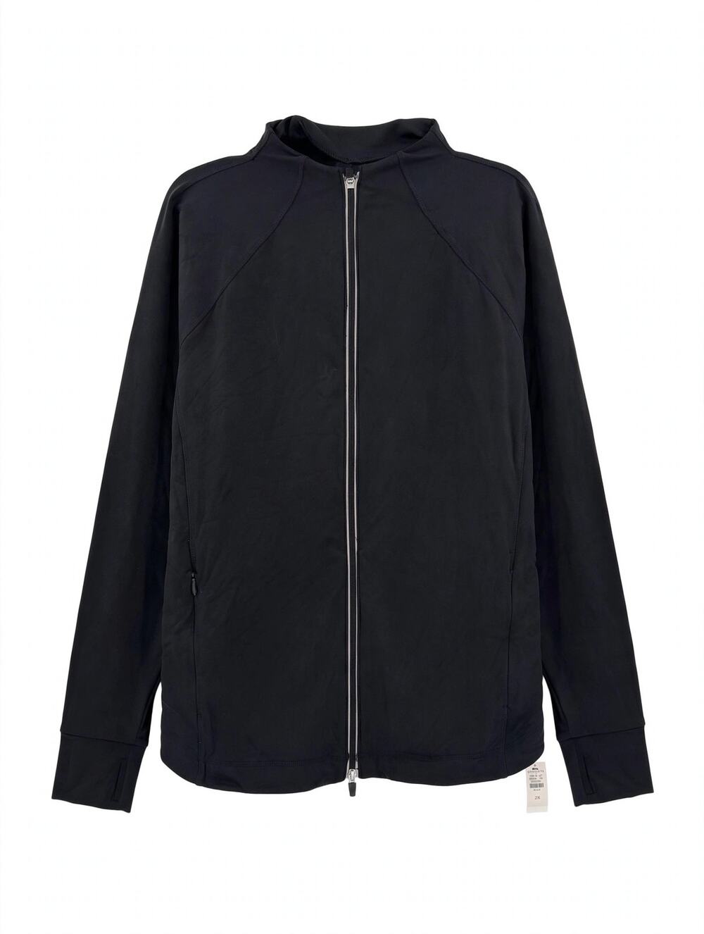 T by Talbots Performance Interlock Full-Zip Jacket Womens Plus 2X Black NWT